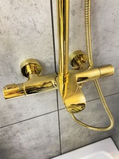 Душевая система с термостатом AltroBagno Costanza 030419 Or золото